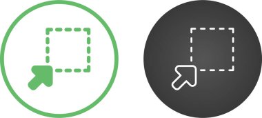 Beyaz arkaplanda izole edilmiş ok ve kare simgeleri, vektör illüstrasyonu 