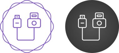 Kablo simgeleri beyaz arkaplanda izole edildi.