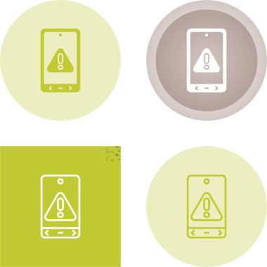 İnternet sayfası için simgeler. Dikkatli ünlem işaretli akıllı telefon ekranları