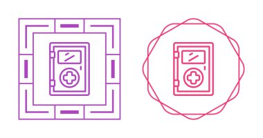 İlk yardım çantası, acil sağlık kutusu ikonu. Düz vektör çizimi beyaz arkaplanda izole edildi