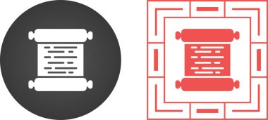 Eski parşömen simgesi, vektör illüstrasyonu basit tasarım