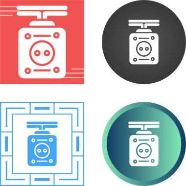 Soket Simgesi beyaz arkaplanda izole edilmiş, modaya uygun düz stil. Web tasarımınız için Rosette sembolü, logo, UI. Vektör illüstrasyonu