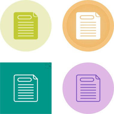 Soyut renklerde belge simgesinin vektör illüstrasyonu