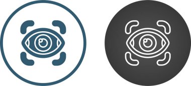 Kolay kullanım için tasarlanmış ince simgeler, retina tarayıcı