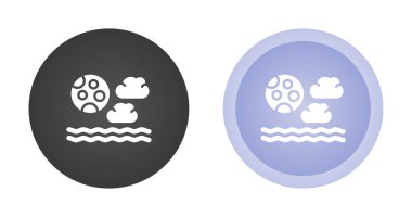 Ay ve deniz ağ simgelerinin çizim vektörü