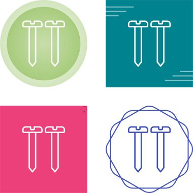 Beyaz arkaplanda izole edilmiş çivi simgeleri