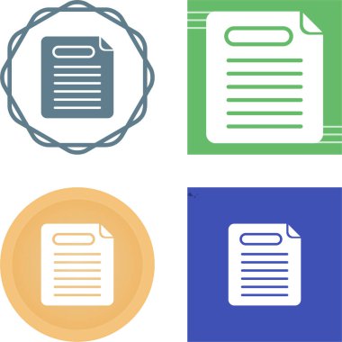 Bir belge simgesinin renkli biçimlendirilmiş vektör grafiği