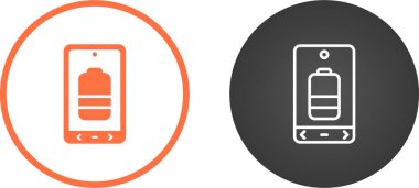 ekranda pil göstergeleri olan akıllı telefonların yaratıcı web simgeleri.