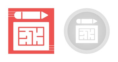 Şablon Simgesi, Ayrıntılı mimari veya mühendislik tasarım belgesi, teknik özellikler ve inşaat ve geliştirme planları.