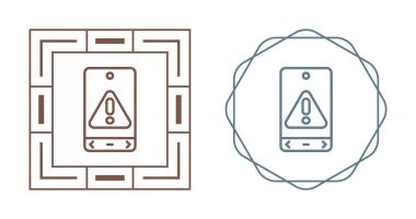 Tedbirli ünlem işaretli basit akıllı telefonlar. İnternet sayfası için simgeler.