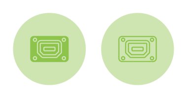 Thunderbolt Usb Port Simgeleri ayarlandı, vektör illüstrasyonu