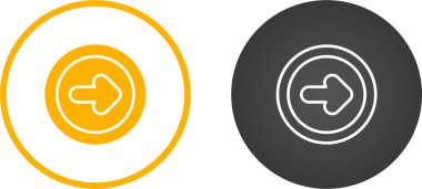 Beyaz arkaplanda ok simgesi. Ok yön bulma, ok imleci, çıkış ve tahliye işaretini gösteriyor. Ok doğru yönde.