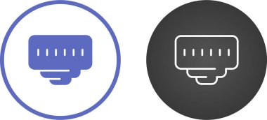 Ethernet Port ağ ikonu vektör illüstrasyonu