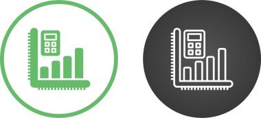 Hesap makineli bar grafik simgesinin vektör çizimi