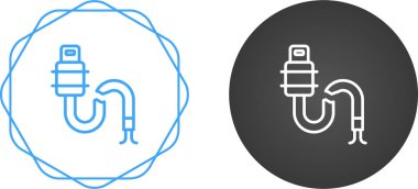Beyaz arkaplanda kırık kablo simgeleri, vektör illüstrasyonu    