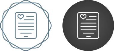 Kağıt simgesi vektör illüstrasyonlu kalp