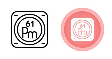 chemical element with atomic number 61. promethium web icons  clipart