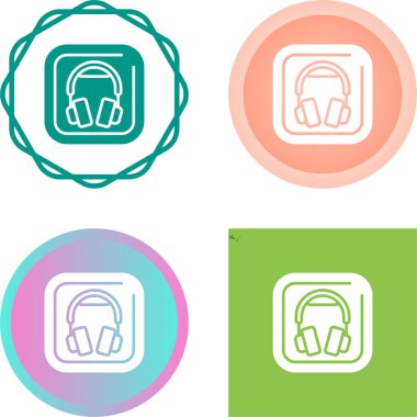 Satır kulaklık simgeleri beyaz arkaplanda izole edildi