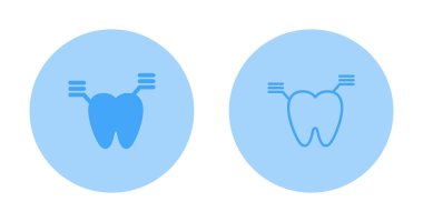 diş simgeleri ayarlandı, vektör illüstrasyonu