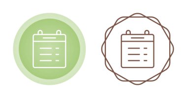 Satır takvimi simgesi beyaz arkaplanda izole edildi. Olay hatırlatma sembolü. Simgeleri renklendirin. Vektör