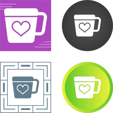 cup with heart web icon vector illustration