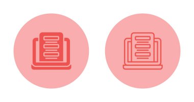 dizüstü bilgisayar web simgesi vektör illüstrasyonundaki belge