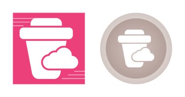 Bulutlu çöp kutusu. Basit simgeler ayarlandı 