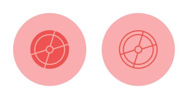 Çarklı yuvarlak tekerlek simgesi, araç mekaniğini temsil ediyor.