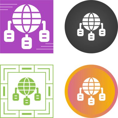 küresel veri web simgesi vektör illüstrasyonu