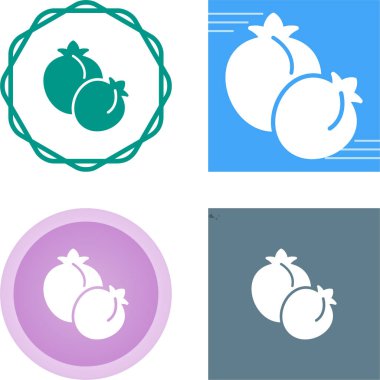 Beyaz arkaplanda kayısı meyve simgeleri