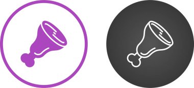 Jambon ikonları, kemik sembollerinde et parçaları. vektör illüstrasyonu