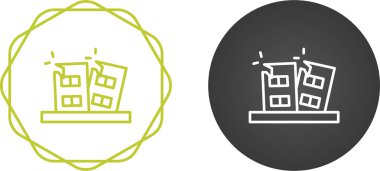 Deprem Simgeleri ayarlandı, vektör illüstrasyonu