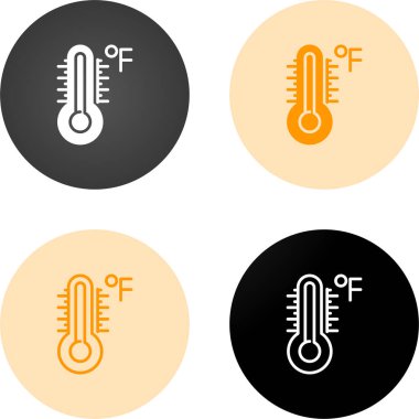 Sıcaklık ölçeği simgesi. Hava durumu. Uygulamalar ve web siteleri için sıcak ve soğuk hava sıcaklığı sembolü ve düz biçim, vektör illüstrasyonu