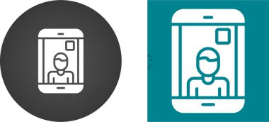 Video arama simgeleri ayarlandı, Avatar sembollü akıllı telefon. vektör illüstrasyonu