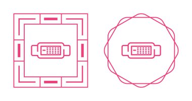 Beyaz arkaplan üzerindeki DVI simgeleri, vektör illüstrasyonu  
