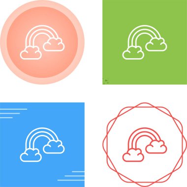  Beyaz arkaplanda gökkuşağı simgesi izole edildi. 