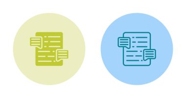 Belge açıklama simgeleri ayarlandı, vektör illüstrasyonu 