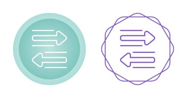 Değiş tokuş İşareti, Sağ ve Sol Ok Vektör Simgesi Doğrusal Tasarım Biçiminde düğmede 