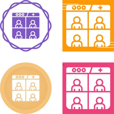 Tasarım, Video Konferansı için vektör simgesi ayarlandı