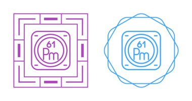 chemical element icons with promethium 61 symbols  clipart