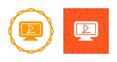 Video Oynatıcı web simgesi vektör illüstrasyonu
