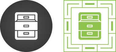 Dosya Kabinesi Web simgesi vektör illüstrasyonu