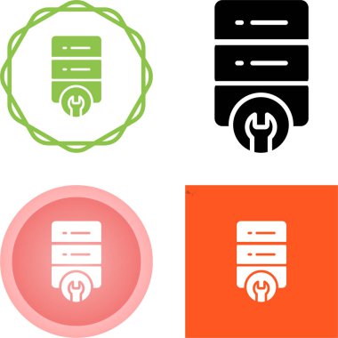 Sunucu Bakım Web simgesi vektör illüstrasyonu