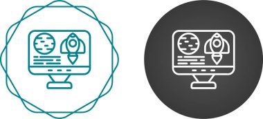 Ekran simgelerinde roket gemisi ayarlandı, vektör illüstrasyonu