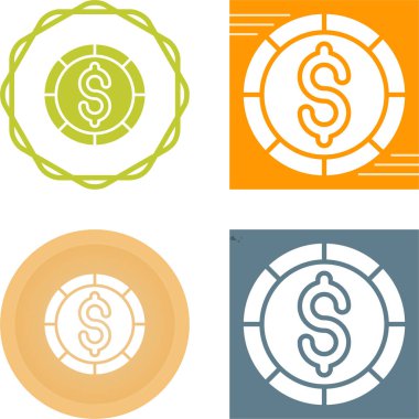 Dolar simgeleri ayarlandı, vektör illüstrasyonu 