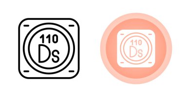 Darmstadtium kimyasal element simgeleri vektör illüstrasyonu