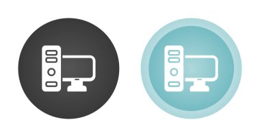 monitör simgelerine sahip bilgisayar beyaz arkaplanda izole edildi