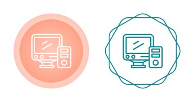 beyaz arkaplanda izole bilgisayar ekranları ve sistem birimleri, vektör illüstrasyonu   
