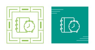 Alarm saati web simgesi çizimi içeren not defteri