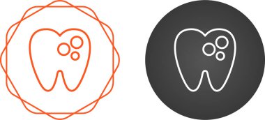 Diş sağlığı kliniği logosu şablonu, diş simgeleri, vektör illüstrasyonu